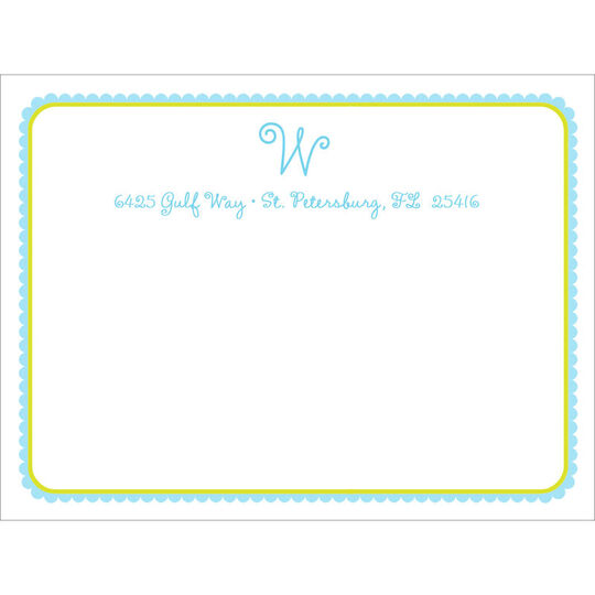 Blue Ruffled Border Shipping Labels